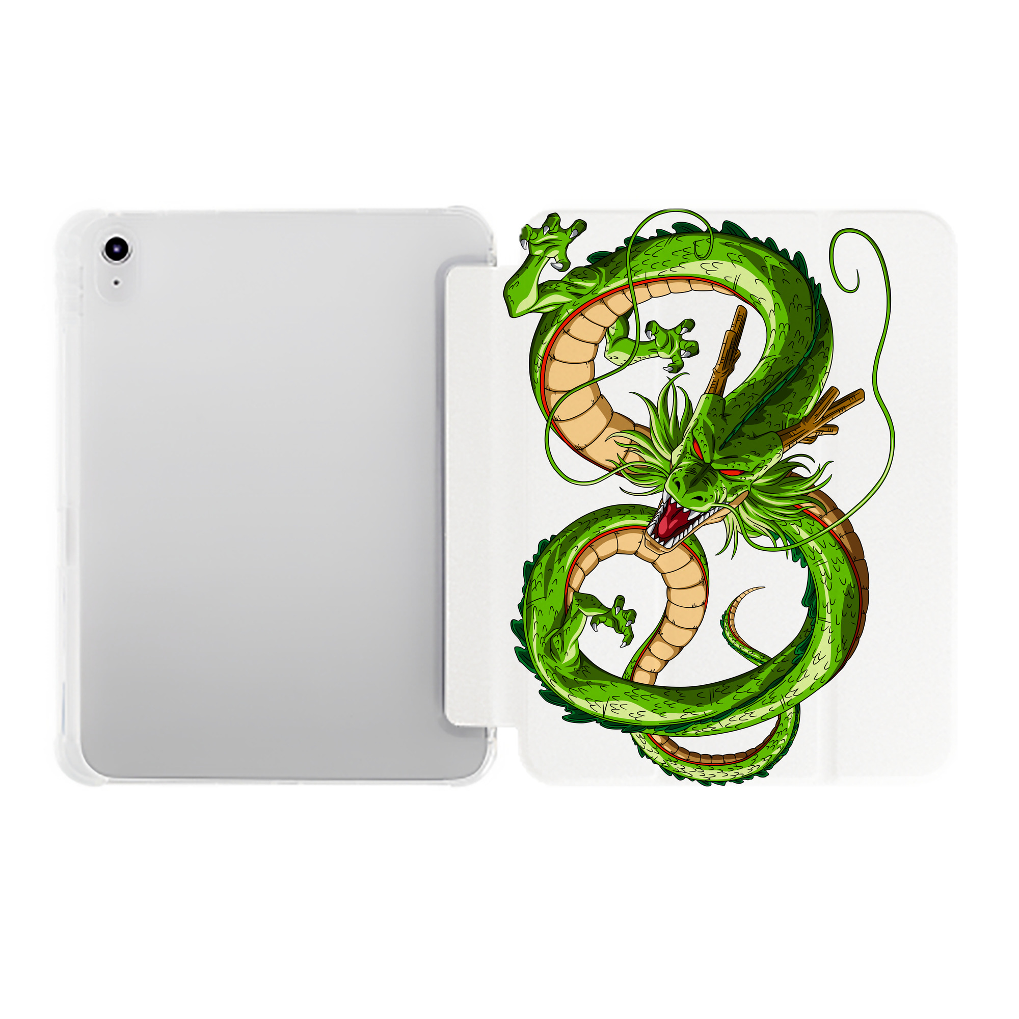 （画像用） ドラゴンボール 神龍 シェンロン DRAGON BALL Shenron IPad ケース ペン収納付き 三つ折りスタンド PUレザー×シリコン 対応機種9.5/10.5/10.9インチ